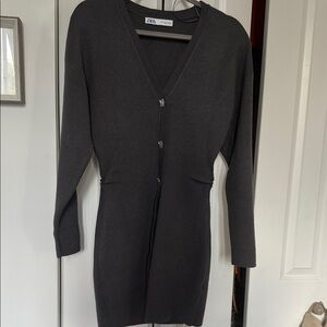 Zara Charcoal Knit Cardigan dress